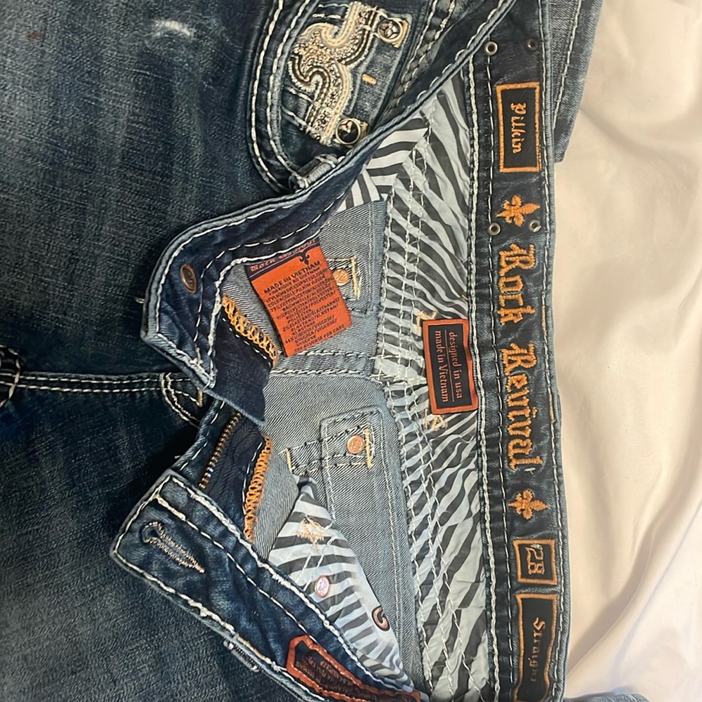 Rock Revival Pilkin Mid-Rise Straight Stretch Jeans Size 28